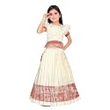 FELIZ THE DESIGNER STUDIO Girl's Round Neck Half Sleeve Pattu Pavadai Silk Lehenga choli for 1-10 Years