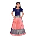 FELIZ THE DESIGNER STUDIO Girl's Round Neck Half Sleeve Pattu Pavadai Silk Lehenga choli for 1-10 Years