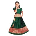 FELIZ THE DESIGNER STUDIO Girl's Round Neck Half Sleeve Pattu Pavadai Silk Lehenga choli for 1-10 Years
