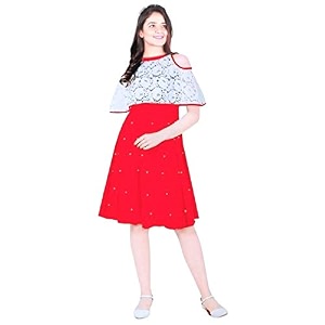 FELLAMO Girls A-Line Knee Length Dress