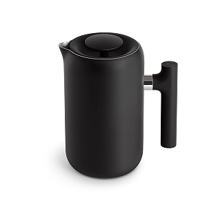 fellow clara french press coffee maker - portable stainless steel coffee press insulated manual brewer matte black 24 oz
