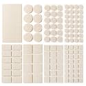 Felt Furniture Pads for Hardwood Floors 129 Piece, Furnigear Anti Scratches Felt Pads for Round, Square Chair Feet Self Adhesive Chair Felt Pads Sliders Moving Your Furniture Smoothly, Beige