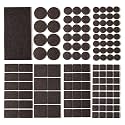 Felt Furniture Pads for Hardwood Floors 129 Piece, Furnigear Anti Scratches Felt Pads for Round, Square Chair Feet Self Adhesive Chair Felt Pads Sliders Moving Your Furniture Smoothly, Brown