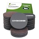 Felt Furniture Sliders for Hardwood Floors 16 PCS, 3 1/2" Brown