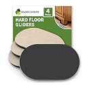 Felt Furniture Sliders for Hardwood Floors 4 PCS, 9 1/2" Beige