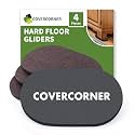 Felt Furniture Sliders for Hardwood Floors 4 PCS, 9 1/2" Brown