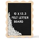 Felt Letter Board 10x13 In with 300 Letters Numbers Symbols, Large Changeable Message Board with Wooden Frame Wall Mount Hook Baby Pregnancy Announcement Classroom Home Office Decor, Black