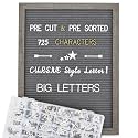 Felt Letter Board 12x16 Inch Rustic Wood Frame,Pre Cut & Sorted 725 Letters with Stand, Dark Grey Changeable Letter Boards Message Board Sign, Classroom Decor Farmhouse Wall Decor Sign Board