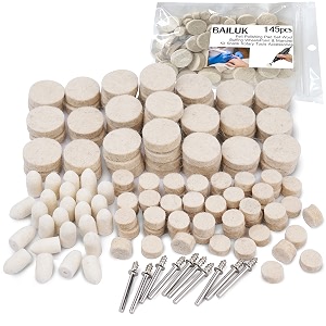 felt polishing buffing wheel 145pcs wool felt polishing pad wheel professional accessories point amp mandrel 1834 shank kit for dremel rotary tools