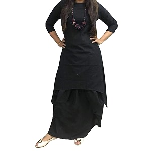 Femezone Womens Linen Blend Cotton Dhoti Kurta