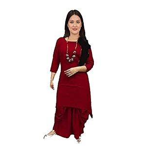 Femezone Womens Linen Blend Cotton Dhoti Kurta