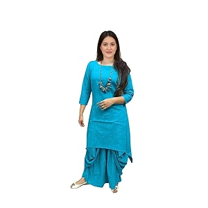 Femezone Womens Linen Blend Cotton Dhoti Kurta