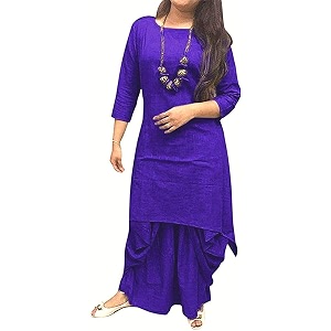 Femezone Womens Linen Blend Cotton Dhoti Kurta