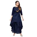 Femezone Women39s Linen Blend Cotton Dhoti Kurta