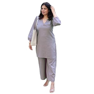 Femezone Women Cotton slub Co-ord Kurta and