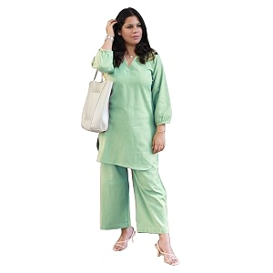 Femezone Women Cotton slub Co-ord Kurta and