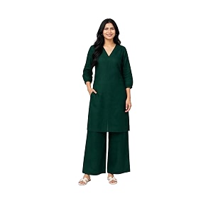 Femezone Women Cotton slub Co-ord Kurta and