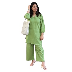 Femezone Women Cotton slub Co-ord Kurta and