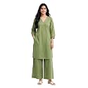 Femezone Women Cotton slub Co-ord Kurta and