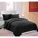300TC Glace Cotton Plain Stripe Queen Size Double Bedsheet with 2 Pillow Cover for Home, Hotel, Guest Room (90 X 100) Inch