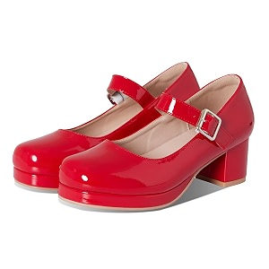 femflame Womens Low Chunky Heel Mary Jane