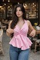 Femibazaar Casual Polka Print Women Pink Top