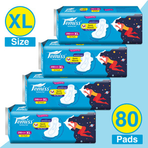 femiss extra absorb overnight sanitary pad for womensize-xl-80 padspack-4-each 20pcs- sanitary pad pack of 4