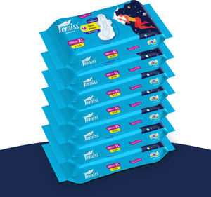 femiss extra absorb overnight sanitary pad for women xl-6 pcs each-42 pads pack of 7- sanitary pad pack of 7