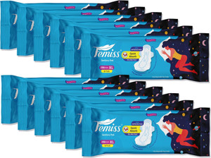 femiss extra absorb overnight sanitary pad for womensize-xl-72 padspack-12 -each 6pcs sanitary pad pack of 12