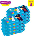 Femiss Extra Absorb Overnight Sanitary Pad For Women|Size-XL-48 Pads|Pack-8 -Each 6Pcs Sanitary Pad (Pack of 8)