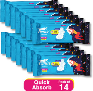 femiss sanitary padsextra dry feel overnight comfortable xl-84 pads pack of 14- sanitary pad pack of 14