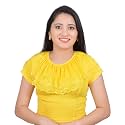 Women's Cotton Cap Sleeve Regular Blouse (RR109J_FM_Yellow 34)