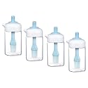 Femora Borosilicate Glass 2-in-1 Brush &amp; Oil Blue Jar - 200 ML, Set of 4