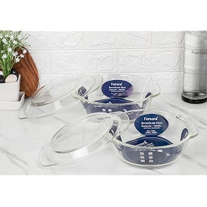 femora borosilicate glass microwave safe round casseroles 1550 ml_2000 ml set of 2
