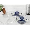 Femora Borosilicate Glass Microwave Safe Round Casseroles 1550 ML_2000 ML, Set of 2