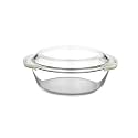 Femora Borosilicate Serving Bowl | 1 Year Warranty | Glass Casserole Set, Glass Bowl with Lid, Microwave Safe Bowl Set, Dishwasher and Freezer Safe, Deep Round (Set of 2-1000ML)