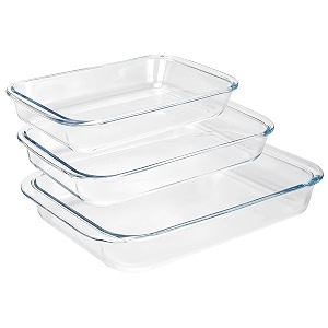 femora borosilicate glass baking dish  1 year warranty  microwave safe baking tray for microwave oven oven safe cookware baking dish for oven rectangle set of 3-900 ml 1000ml 1600 ml