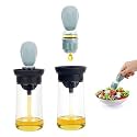 Femora Borosilicate Glass Silicone Detachable Pour &amp; Brush Function Ghee Jar Oil Jar - 200 ML, 2pcs