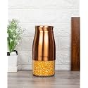 Femora Copper Metallic Clear Glass Jars | See Through Bottom Jar | 1 Year Warranty | Airtght | Jars for Snacks, Fry Food, Masala, Spice, Pickles, Cookies |1750 ML | Set Of 1 | Copper