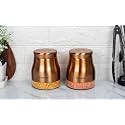 Femora Copper Metallic Clear Glass Jars | See Through Bottom Jar | 1 Year Warranty | Airtght | Jars for Snacks, Fry Food, Masala, Spice, Pickles, Cookies |900 ML | Set Of 2 | Copper