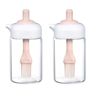 femora fmbsolj-02 borosilicate glass kitchen canister - 200ml set of 2 pieces pink
