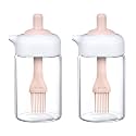 Femora FMBSOLJ-02 Borosilicate Glass Kitchen Canister - 200ml, Set Of 2 Pieces, Pink