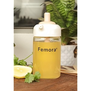femora fmbsolj-04 borosilicate glass brush amp oil jar - 200ml set of 4 pink