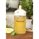 Femora FMBSOLJ-04 Borosilicate Glass Brush &amp; Oil Jar - 200ml, Set Of 4, Pink