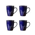 Femora Gold Series Ceramic Coffee Mug - Set of 4 (360ml) Multi - Color Tea Cups, Stackable, Chip Resistant, Large Serving Coffee Cup, Ideal Coffee Mug for Gift - Blue