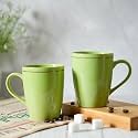 Femora Gold Series Ceramic Coffee Mug - Set of 2(360ml) Multi - Color Tea Cups, Stackable, Chip Resistant, Large Serving Coffee Cup, Ideal Coffee Mug for Gift - Green
