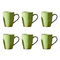 Femora Gold Series Ceramic Coffee Mug - Set of 6 (360ml) Multi - Color Tea Cups, Stackable, Chip Resistant, Large Serving Coffee Cup, Ideal Coffee Mug for Gift - Black