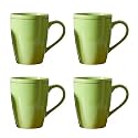 Femora Gold Series Ceramic Coffee Mug - Set of 2(360ml) Multi - Color Tea Cups, Stackable, Chip Resistant, Large Serving Coffee Cup, Ideal Coffee Mug for Gift - Green