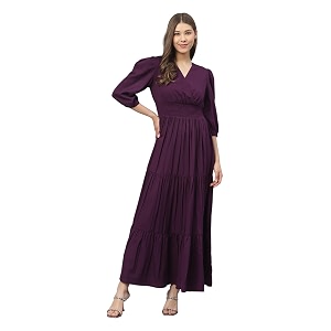 Femvy Womens Fit and Flare Maxi Dress