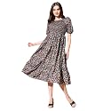 Femvy Women39s Polyester Fit and Flare Knee-Length